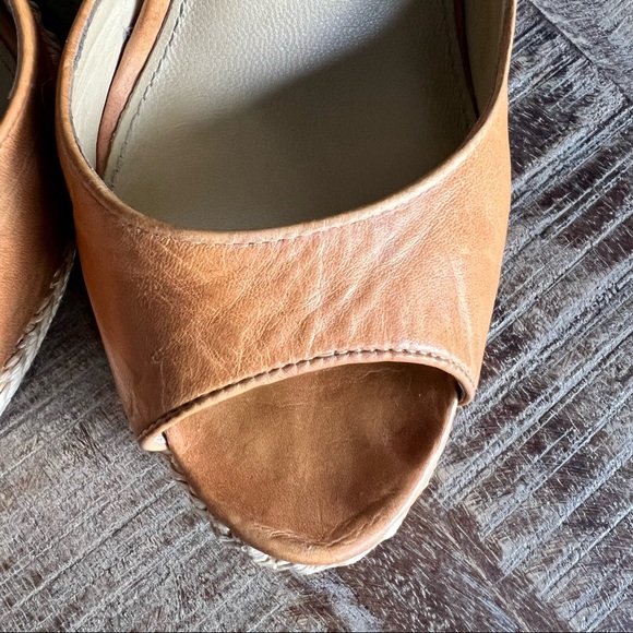 Rachel Zoe Tan Leather Women Wedges Size 10